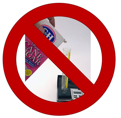 Do not pour sugar