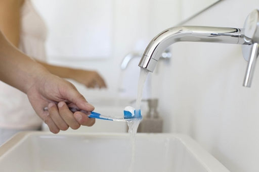 Toothbrush at sink