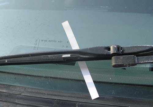 ozone test strip on windshield