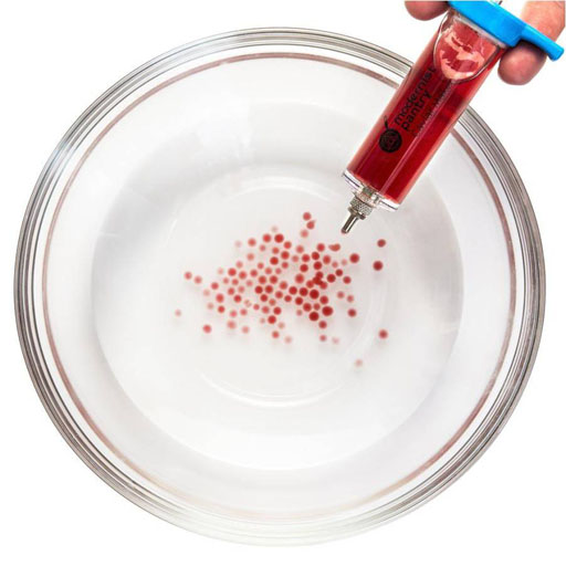Syringe used to make spheres