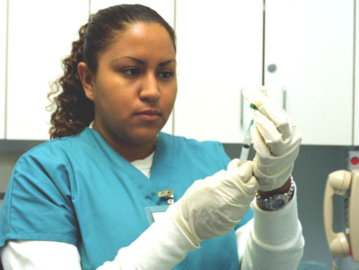 Nurse and syringe