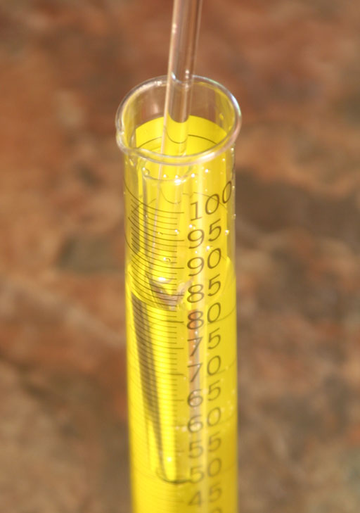 Push test tube down
