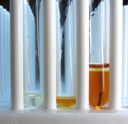 biodiesel and glycerin in test tubes