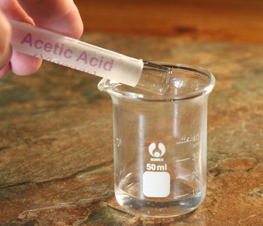 What is the difference in conductivity of concentrated and diluted acetic acid?