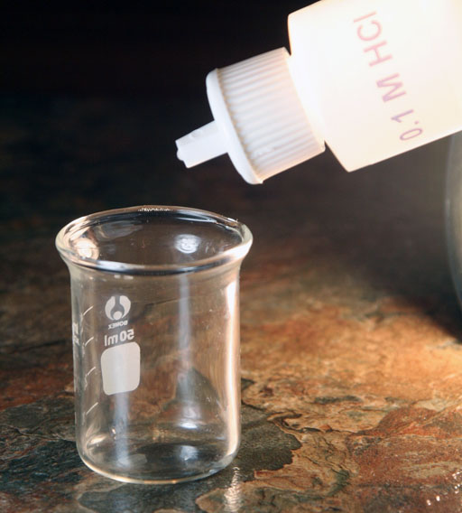 HCl in beaker