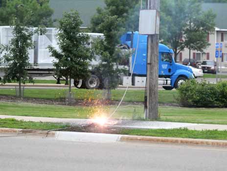 power line sparks