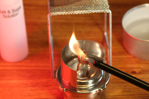 Lighting alcohol burner