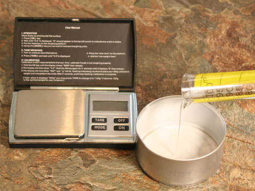 Pour salt and sugar solution into metal can
