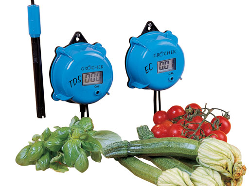 TDS meter and vegetables