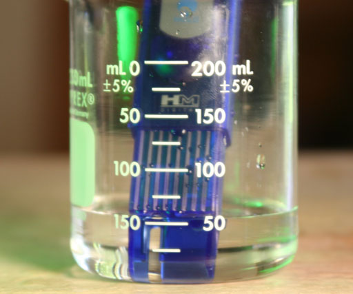 water level is 50 mL in beaker for TDS meter
