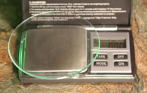 Weighing a watch glass
