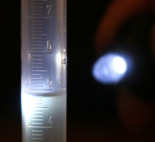 Measure 10 mL volume