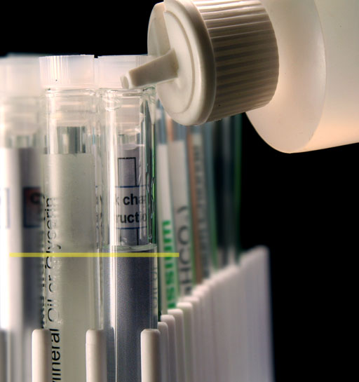 Fill test tube with matching volume of water