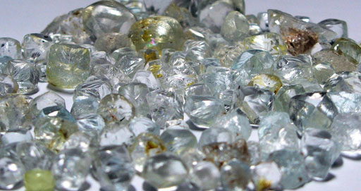 rough natural diamonds