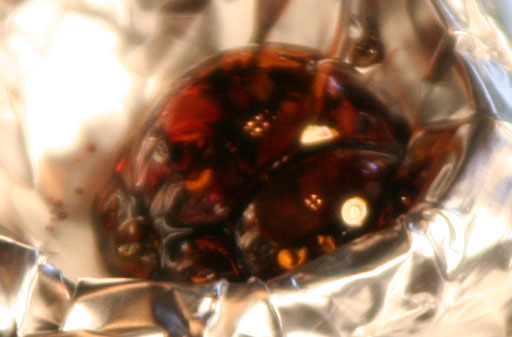 sugar undergoing chemical breakdown
