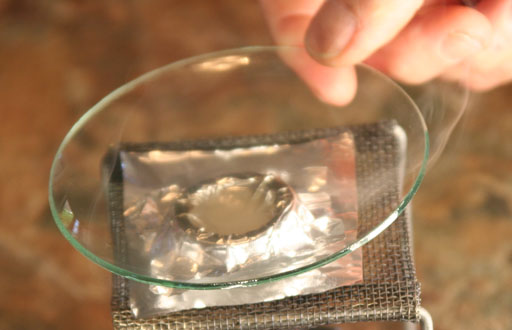 Watch glass puts out fire