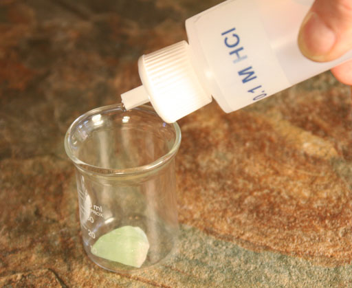 drop HCl on calcite