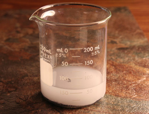 beaker of the mixture