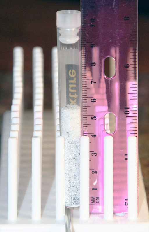 volume of gold mixture measured