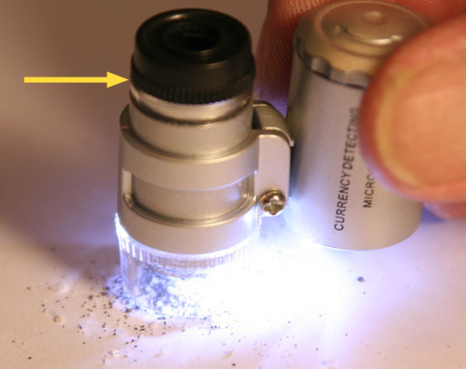 small microscope viewing mixture