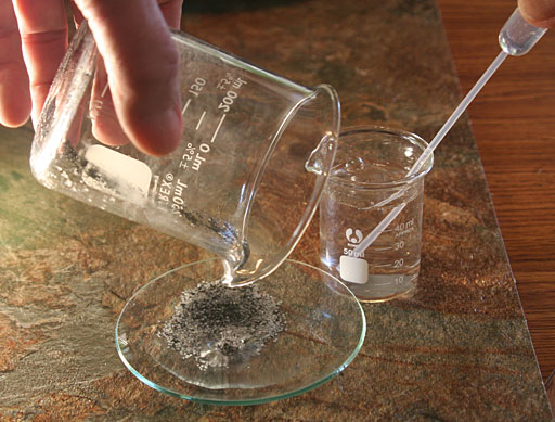 transfer white and black sand plus gold to watch glass