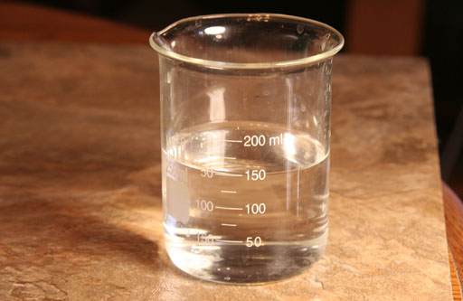 beaker filled with 150 mL of water