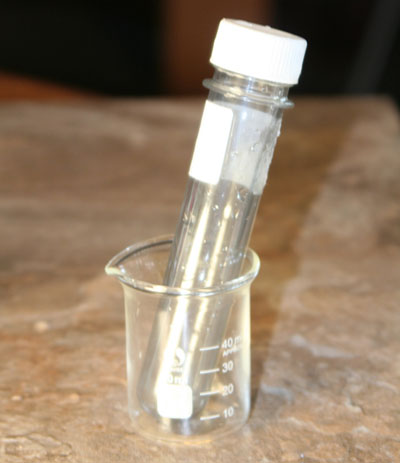 Test tube in small beaker