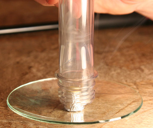 test tube partially covering cap