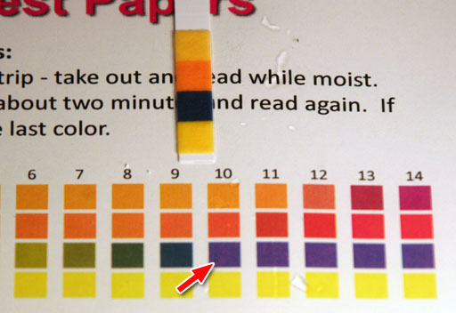 pH paper and color chart