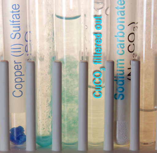 copper carbonate filtered out