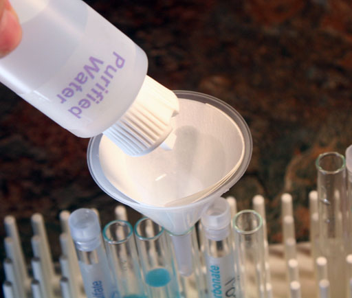 put water on filter paper
