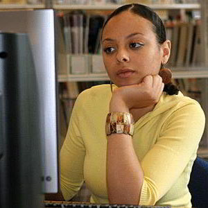 student at computer