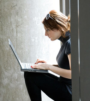 student with laptop