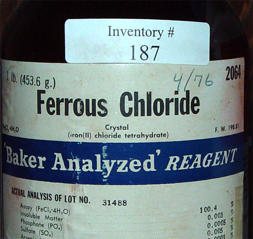 ferrous chloride bottle