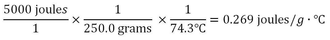 Specific heat calculation