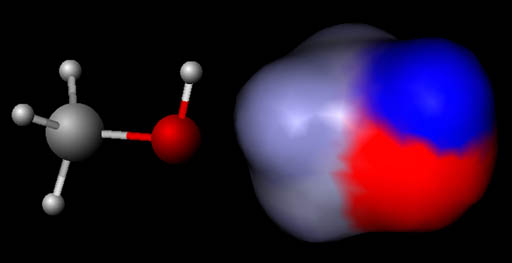 methanol molecule charge