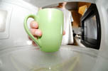 cup in microwave